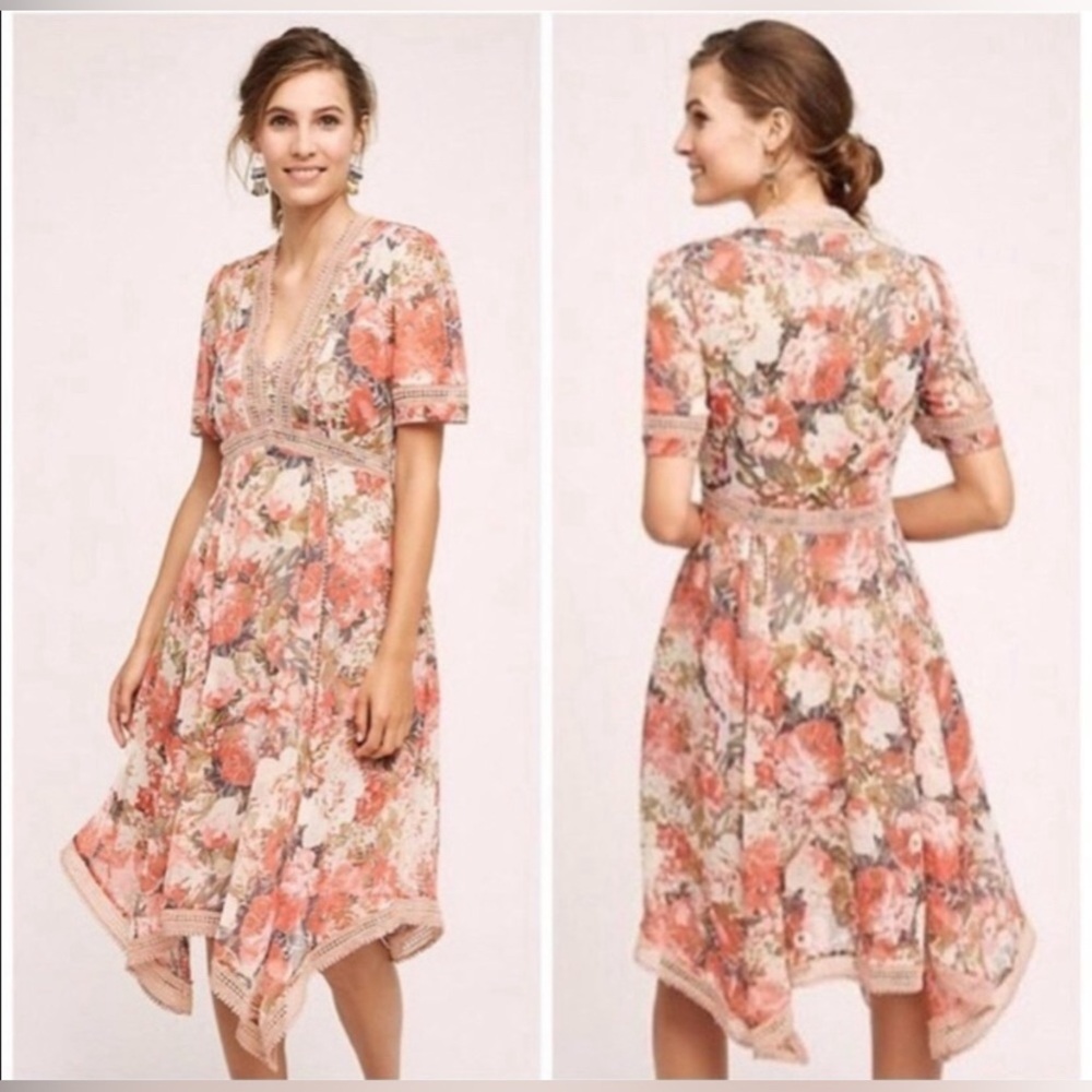 NWT -Anthropologie Ranna Gill Rose Bouquet Dress - size 2 - Picture 11 of 11